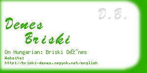 denes briski business card